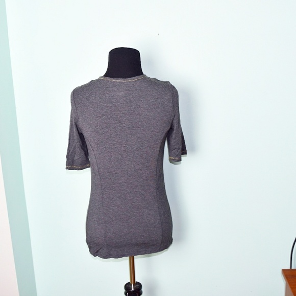 Deletta Grey and Black Aplique Blouse - Picture 2 of 3